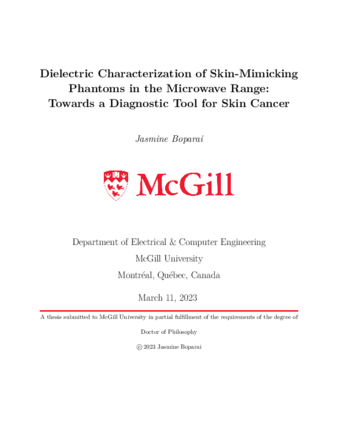 Dielectric characterization of skin-mimicking phantoms in the microwave range: towards a diagnostic tool for skin cancer thumbnail