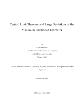 Central Limit Theorem and Large Deviations of the Maximum Likelihood Estimator thumbnail