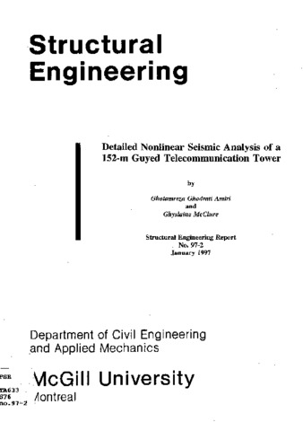 Detailed nonlinear seismic analysis of a 152-m guyed telecommunication tower thumbnail