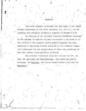 The exegesis of Genesis 6 and gnosticism / thumbnail