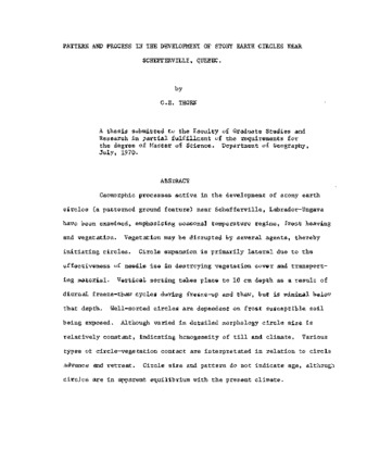 Pattern and process in the development of stony earth circles near chefferville, Quebec. thumbnail