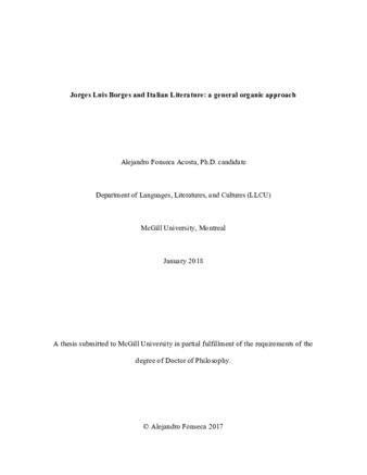 Jorges Luis Borges and Italian Literature: a general organic approach thumbnail