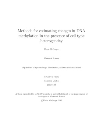 Methods for estimating changes in DNA methylation in the presence of cell type heterogeneity thumbnail