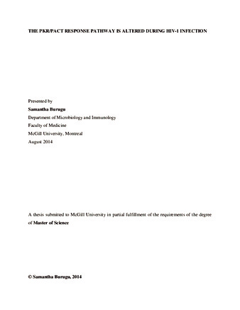 The PKR/PACT response pathway is altered during HIV-1 infection thumbnail