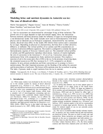 Modeling brine and nutrient dynamics in Antarctic sea ice: The case of dissolved silica thumbnail