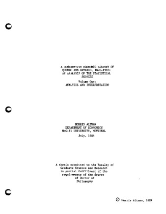 A Comparative Economic History of Quebec and Ontario, 1870-1910: An Analysis of the Statistical Sources -- Volume one: Analysis and Interpretation thumbnail