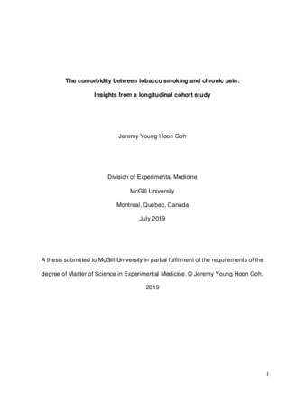 The comorbidity between tobacco smoking and chronic pain: Insights from a longitudinal cohort study thumbnail