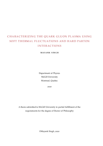 Characterizing the quark gluon plasma using soft thermal fluctuations and hard parton interactions thumbnail