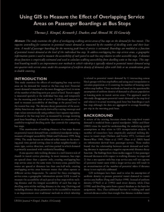 Using GIS to Measure the Effect of Overlapping Service Areas on Passenger Boardings at Bus Stops thumbnail