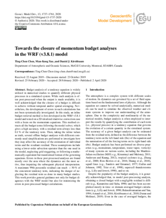 Towards the closure of momentum budget analyses in the WRF (v3.8.1) model thumbnail