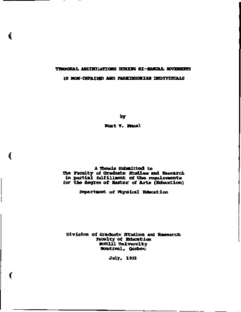 Temporal assimilations during bi-manual movements in non-impaired and Parkinsonian individuals thumbnail