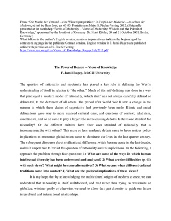 The Power of Reason – Views of Knowledge thumbnail