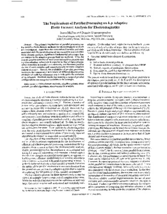 The implications of parallel processing on h-p adaptive finite element analysis for electromagnetics thumbnail