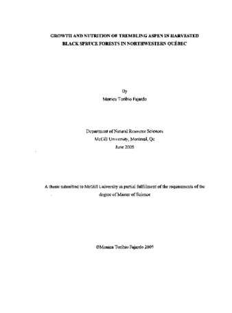 Growth and nutrition of trembling aspen in harvested black spruce forests in northwestern Québec thumbnail