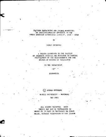 Pattern bargaining and fringe benefits : an institutionalist approach to the North American automobile industry, 1949-1958 thumbnail