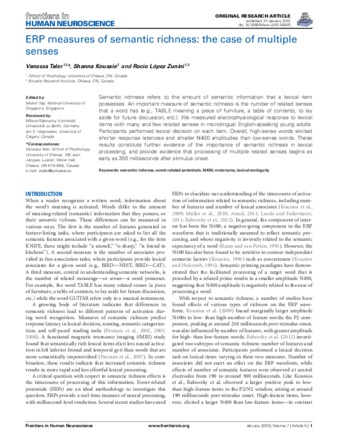 ERP measures of semantic richness: the case of multiple senses thumbnail