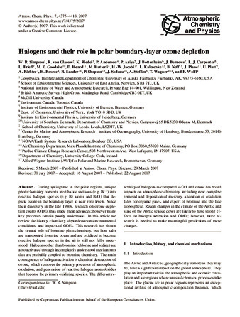 Halogens and their role in polar boundary-layer ozone depletion thumbnail