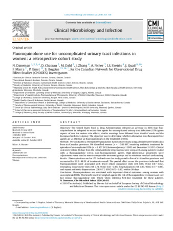 Fluoroquinolone use for uncomplicated urinary tract infections in women: a retrospective cohort study thumbnail