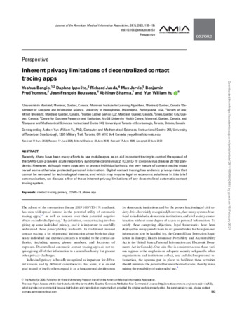 Inherent privacy limitations of decentralized contact tracing apps  thumbnail