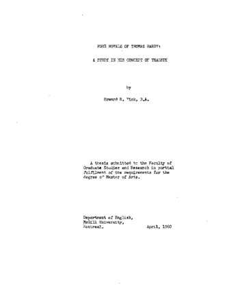 Four novels of Thomas Hardy: a study in his concept of tragedy. thumbnail