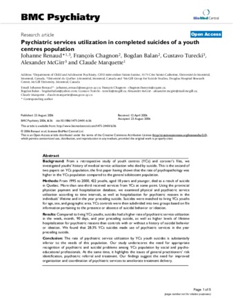 Psychiatric services utilization in completed suicides of a youth centres population thumbnail