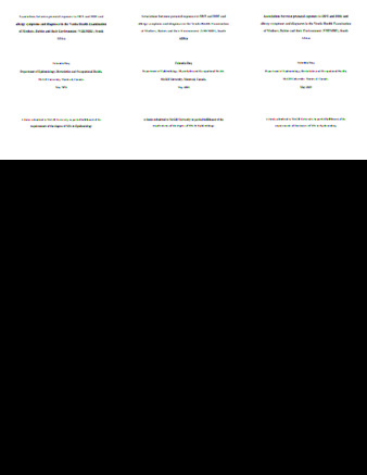 Associations between prenatal exposure to DDT and DDE and allergy symptoms and diagnoses in the Venda Health Examination of mothers, babies and their environment (VHEMBE), South Africa thumbnail