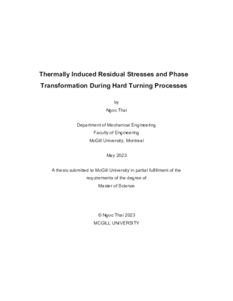 Thermally induced residual stresses and phase transformation during hard turning processes thumbnail