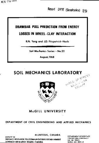 Drawbar pull prediction from energy losses in wheel-clay interaction thumbnail