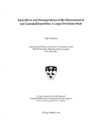 Equivalence and nonequivalence of the microcanonical and canonical ensembles : a large deviations study thumbnail