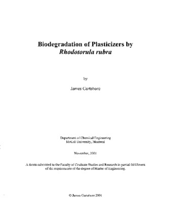 Biodegradation of plasticizers by rhodotorula rubra thumbnail