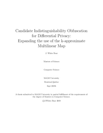 Candidate indistguishability obfuscation for differential privacy: Expanding the use of the k-approximate multilinear map thumbnail
