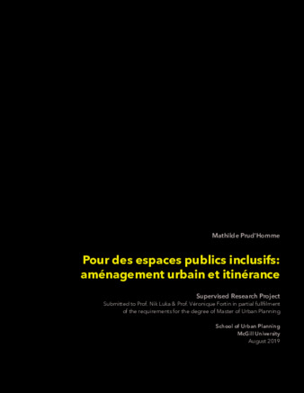 Pour des espaces publics inclusifs: aménagement urbain et itinérance thumbnail