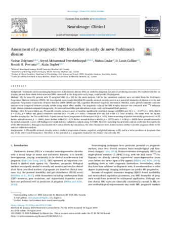 Assessment of a prognostic MRI biomarker in early de novo Parkinson's disease thumbnail