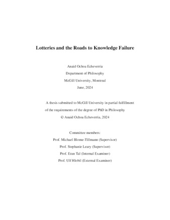 Lotteries and the Roads to Knowledge Failure thumbnail