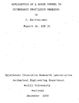 Application of a shock tunnel to hypersonic propulsion research thumbnail