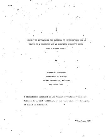 Priorities determining the patterns of photosynthate use in leaves of a deciduous and an evergreen subarctic shrub from northern Québec thumbnail