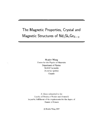 The magnetic properties, crystal and magnetic structures of Nd5SixGe4-x / thumbnail