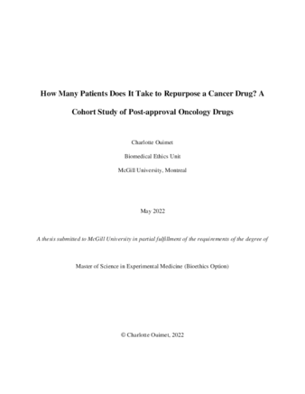 How many patients does it take to repurpose a cancer drug? A cohort study of post-approval oncology drugs thumbnail
