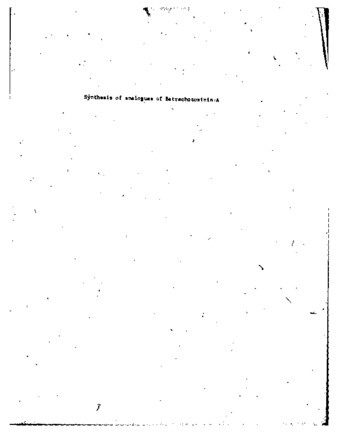 Preliminary studies for the synthesis of analogues of batrachotoxinin A thumbnail