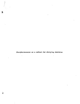 The potential of phosphorescence spectroscopy as a method for studying protein conformation. thumbnail