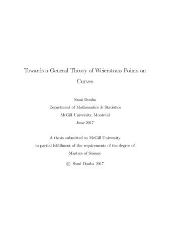 Towards a general theory of Weierstrass points on curves thumbnail