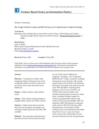 Use Google Scholar, Scopus and Web of Science for Comprehensive Citation Tracking thumbnail