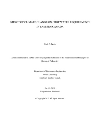 Impact of climate change on crop water requirements in Eastern Canada thumbnail