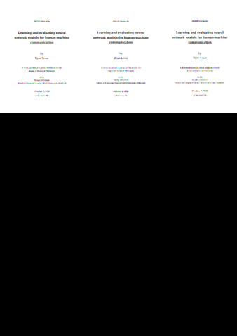 Learning and evaluating neural network models for human-machine communication thumbnail