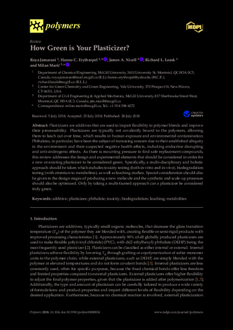 How Green is Your Plasticizer? thumbnail