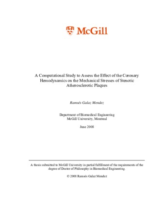 A computational study to assess the effect of the coronary hemodynamics on the mechanical stresses of stenotic atherosclerotic plaques thumbnail