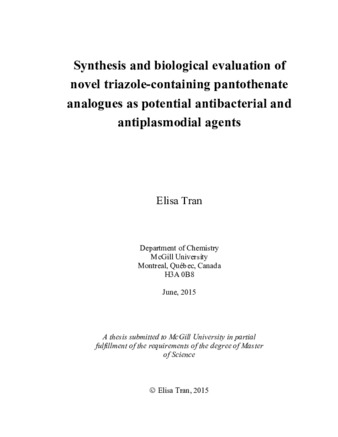 Synthesis and biological evaluation of novel triazole-containing pantothenate analogues as potential antibacterial and antiplasmodial agents thumbnail