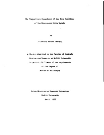 The temperature dependence of the work functions of the monovalent noble metals. thumbnail