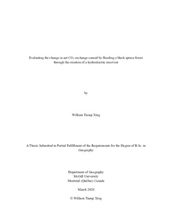 Evaluating the change in net CO2 exchange caused by flooding a black spruce forest through the creation of a hydroelectric reservoir thumbnail