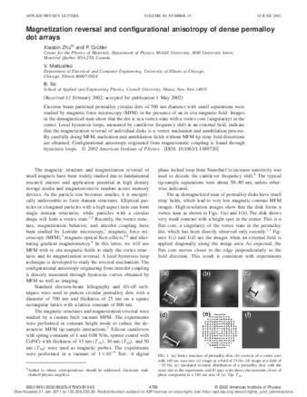 Magnetization reversal and configurational anisotropy of dense permalloy dot arrays thumbnail